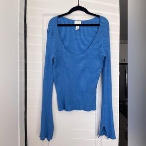 Cobalt Blue Belle Sleeve Sweater